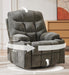 360°Swivel Rocker Recliner Chair with Cup Holders Grey, 1-Pack