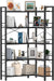 5-Shelf Corner Bookshelf, 68.5" L-Shaped Open Bookcase, Black