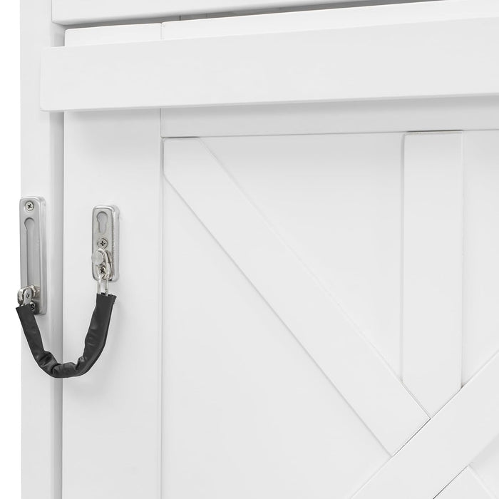 Hideaway Bed Queen Size Murphy Bed with Ample Storage,Space-Saving Wall-Mounted Design Cabinets Bedframe W/Diamond Stripes,Hydraulic Lift System,For Apartment,White