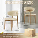 Wooden Dining Chairs Set of 4,Farmhouse Kitchen Chairs with Curved Back,Modern Fabric Upholstered Chairs for Dining Room,Soft Beige
