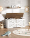 Storage Chest, 43.3" Toy Chest Storage, Farmhouse Storage Bench with Safety Hinge, Storage Trunk, for Bedroom, Living Room, Walnut and White MCW11WL