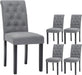 Set of 4 Upholstered Fabric Dining Chairs with Button-Tufted Details Living Room Chairs(Gray)