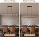 Black Gold Linear Chandelier Six Lights Illumination
