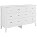 Modern White 6-Drawer Double Dresser, Wide Chest