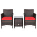 3 Pieces Ergonomic Wicker Patio Conversation Set