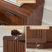 Walnut Dresser with 6 Drawers, 44.4" Tall Modern Chest of Drawers with Thickened Curved Profile Design, Wooden Dresser Organizer for Bedroom, Living Room, Hallway