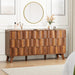 Contemporary Walnut 9 Drawer Dresser Fluted Fronts