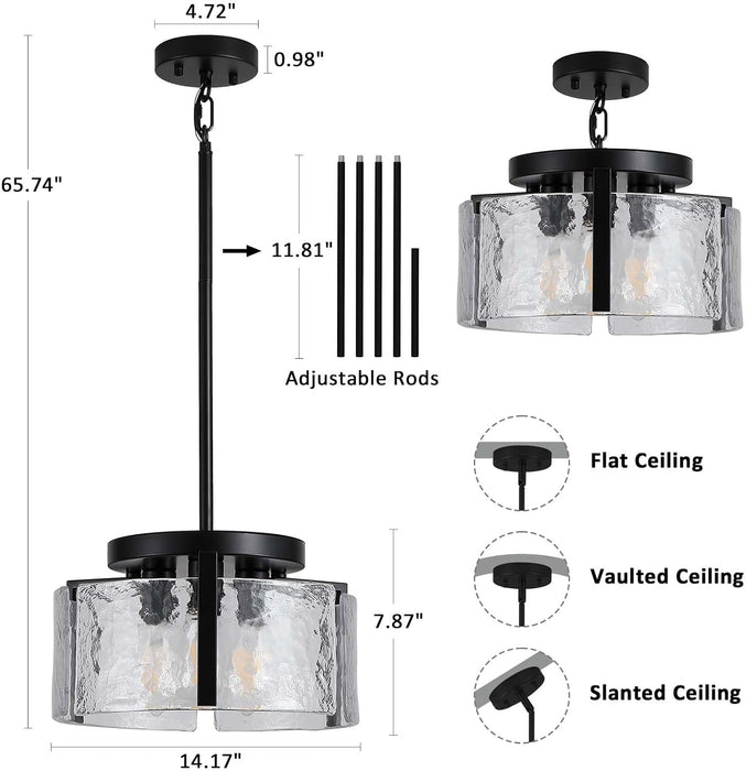 Black Chandeliers for Dining Room Light Fixture, Foyer Lighting Fixtures Entryway Light Fixture, Adjustable Modern Farmhouse Chandelier for Entryway, Bedroom, Bathroom, Foyer, Living Room, Kitchen