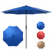 9-FT Outdoor Patio Umbrella with Push Button Tilt and Crank, Patio Table Market Umbrella with 8 Sturdy Ribs UV Protection Waterproof for Garden, Deck, Backyard, Pool, Blue