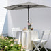 9FT Half Patio Umbrella, Outdoor Wall Umbrella with Crank & 5 Sturdy Ribs, Table 1/2 Umbrella Patio for Garden, Deck, Balcony and Pool, Foggy Gray