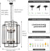 Large Lantern Chandelier for Entryway Foyer, 2-Tier Matte Black Cage Chandelier, 10-Light Hanging Light Fixture for High Ceiling Staircase Living Room