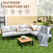 8 Pieces Patio Furniture Set Convertible Outdoor Furniture Set W/ 6" Ultra Thick Cushions and 2 Coffee Tables, All-Weather Sectional Sofa Couch, Beige