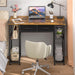 Computer Desk with Drawers, 37.3 Inch Home Office Work Desk with Storage Shelf, Kids Teens Study Table for Small Space, Small Writing PC Table for Bedroom Makeup Vanity Desk, Brown
