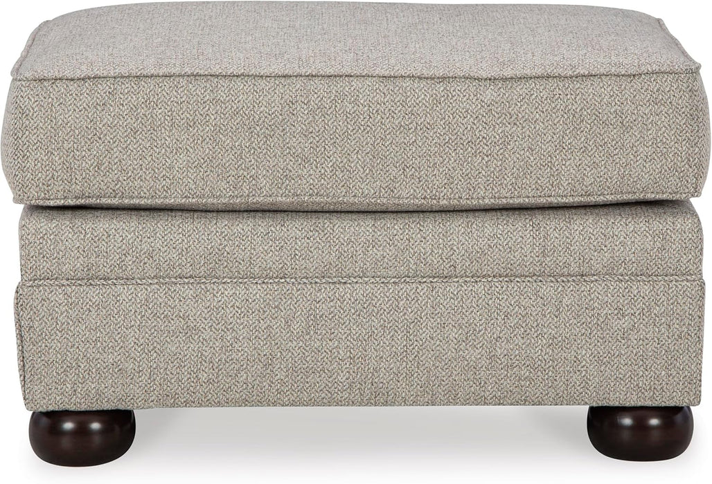 Gaelon Transitional Rectangular Upholstered Ottoman with Bun Legs, Light Brown