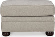 Gaelon Transitional Rectangular Upholstered Ottoman with Bun Legs, Light Brown