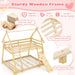 TwoTier Overhead Queen SolidWood Bunk Bed ClimbingNets