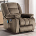 Manual Recliner Chair with Timer Heating and Massage, Ergonomic Overstuffed Breathable Fabric Reclining Chair, Single Sofa with Side Pockets for Living Room Home Theater(Tan)