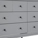 Greyish Handcrafted Solid Pinewood Dresser Six Drawer