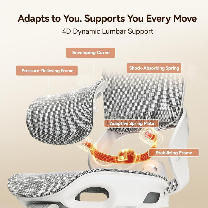B100 PRO Ergonomic Office Chair with Footrest, 4D Flip-Up Armrests