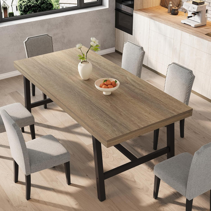 71" Sturdy Kitchen Table, Farmhouse Dining Table, Rustic Pear