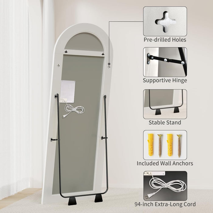 Full Length LED Light Floor Mirror, 56 x 20 Inches