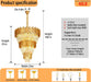 Luxurious Gold Crystal Five Tier Chandelier Ceiling