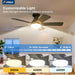 42 Inch Smart Ceiling Fans with Lights, Small Low Profile Ceiling Fan, Remote/Alexa Voice Control, Flush Mount, Reversible DC Motor, 5 Blades, 6 Speeds, 3CCT, Dimmable, Noiseless, Bedroom, Black