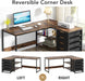 59-Inch L Shaped Desk with Drawers, Large Computer Desk with Storage Shelves, Reversible L-Shaped Corner Desk Workstation for Home Office