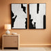 3D Textured Wall Art Hand-Painted Black and White Abstract Plaster Effect Canvas - Minimalist Modern Living Room Bedroom Decor Framed Set of 2-24"X36" Each