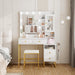 40Inch Makeup Vanity With Lighted Mirror WhiteFinish