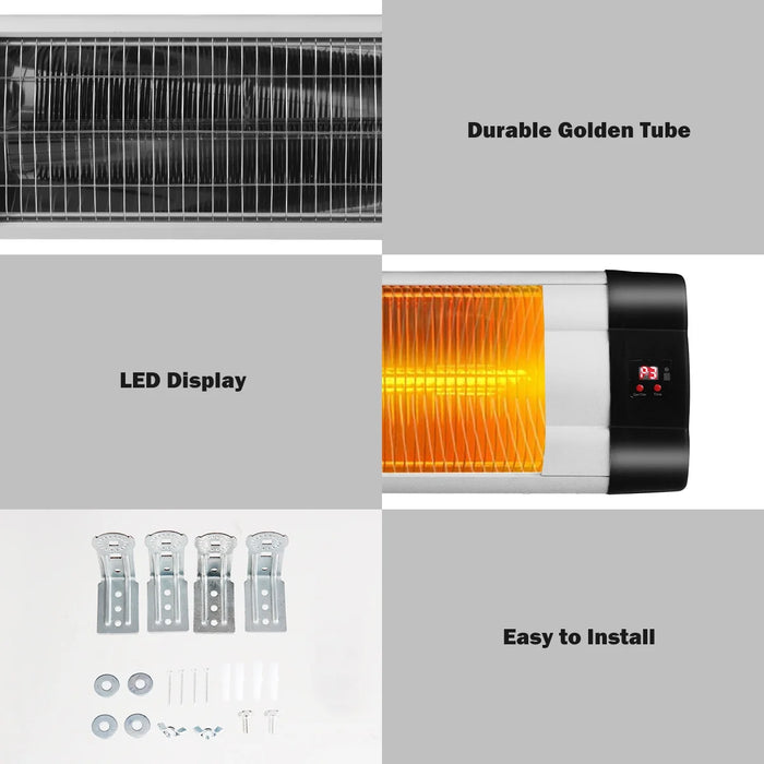 1500W Infrared Patio Heater Remote Control 24H Timer