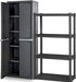 Gray Four Shelf Polypropylene Storage Cabinet Bundle