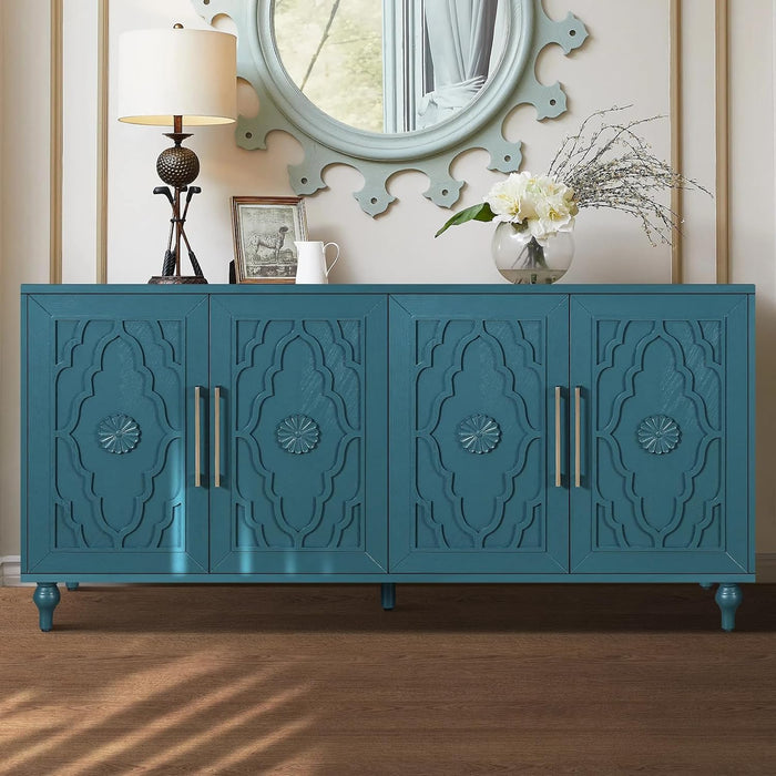 Sideboard Buffet Credenza 63" W Wooden Accent Cabinet with Storage