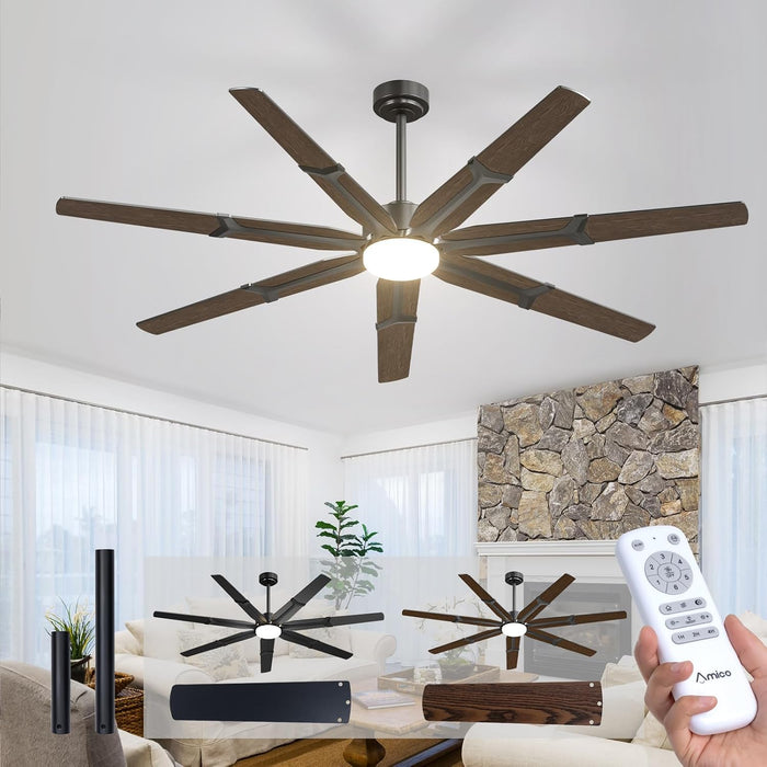 72 Inch Commercial Outdoor Ceiling Fan Brushed