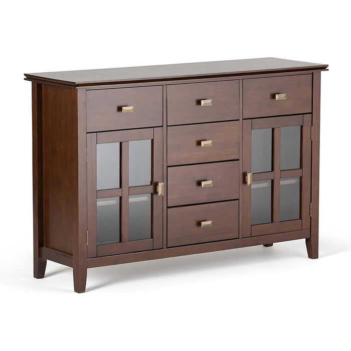 Contemporary Russet Brown Pine Wood Sideboard Buffet