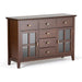 Contemporary Russet Brown Pine Wood Sideboard Buffet