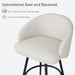 25.4″ 360° Swivel Bar Stools Set of 2 for Kitchen Island,Beige Linen | Upholstered Counter Height Barstools with Back, Modern Bar Chair with Sturdy Metal Frame and Footrest for Dining Room