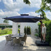 Cantilever Umbrella 9' X 12' Wood-Grain Finish, Navy Blue