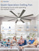 72 Inch Brushed Nickel Modern Ceiling Fans with Lights and Remote, Indoor/Outdoor Ceiling Fan for Living Room Patio, 6 Speed Reversible Quiet DC Motor, 3 CCT, Dual Finish Blades