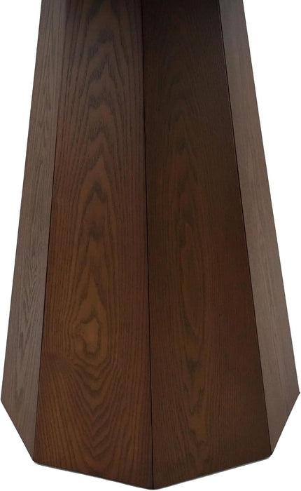 39” round Solid Wood Dining Table for 4-5 People, Modern Pedestal Small Kitchen Table Circle Tabletop with Walnut Wood Grain Finish, Saving Space, Walnut