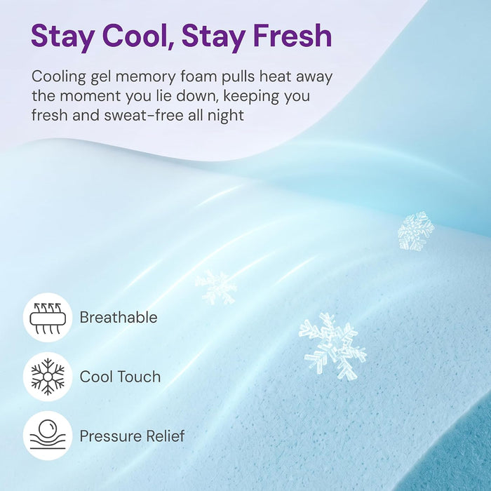 Full Size 8 Inch Cooling Gel Memory Foam Mattress, Medium Feel
