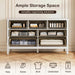 55" White Dresser for Bedroom with 7 Drawers & Modern Gold Handle