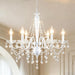 White Crystal Chandelier Six Light Dining Fixtures