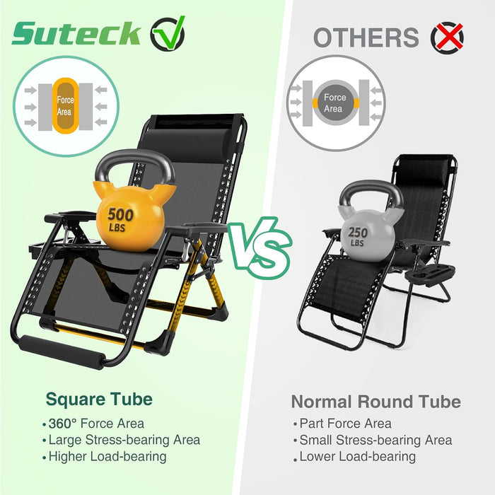 Oversized Zero Gravity Chair,500Lbs 33In XXL Outdoor Recliner Chairs