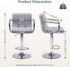 Bar Stools Set of 4, 24-26'' Adjustable Swivel Bar Chairs, Grey | PU Leather Counter Height Barstool with Back Support & Armrest for Kitchen Island, Dining Room