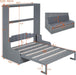 Queen Size SlateGray FoldableSpaceSaving Murphy Wall Bed