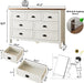 White Dresser with 7 Vintage Handles