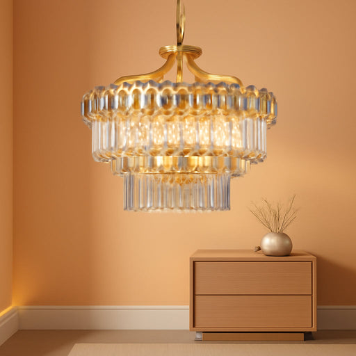 15-Light Modern Luxury Gold round Crystal Chandeliers for Dining Room 24"