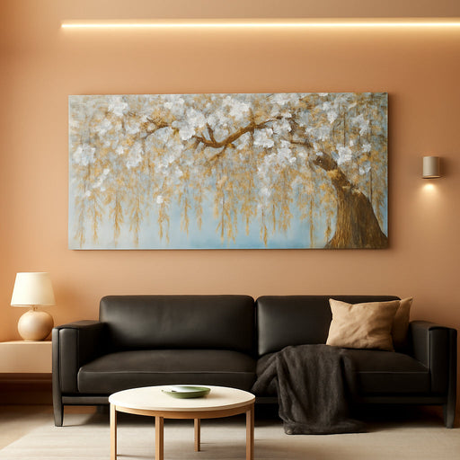 Luxurious Ivory Textured Canvas Wall Art 29x58Inches
