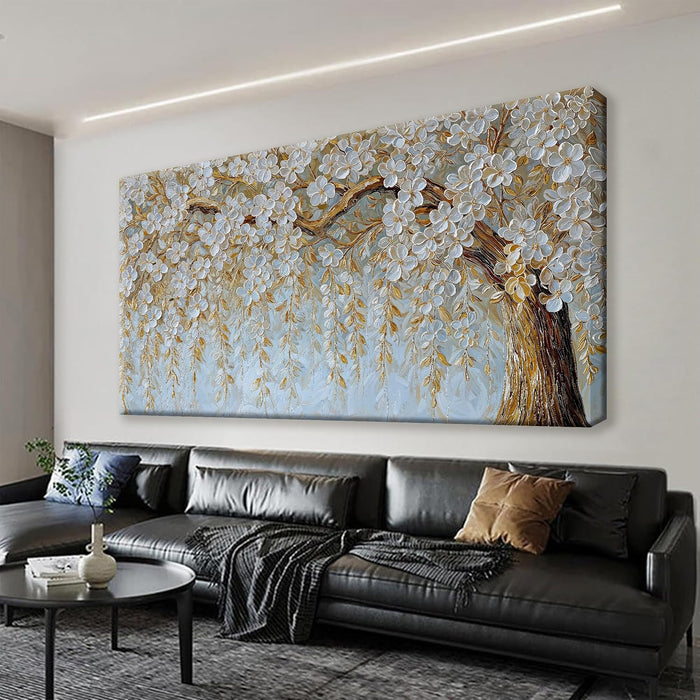 Luxurious Ivory Textured Canvas Wall Art 29x58Inches